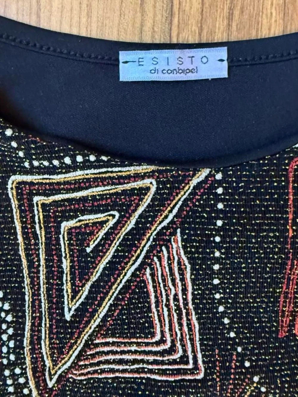 VTG 90s Y2K Esisto di contapel Black Geometric Embroidered Knit Tank Top
Women S - Picture 2 of 8